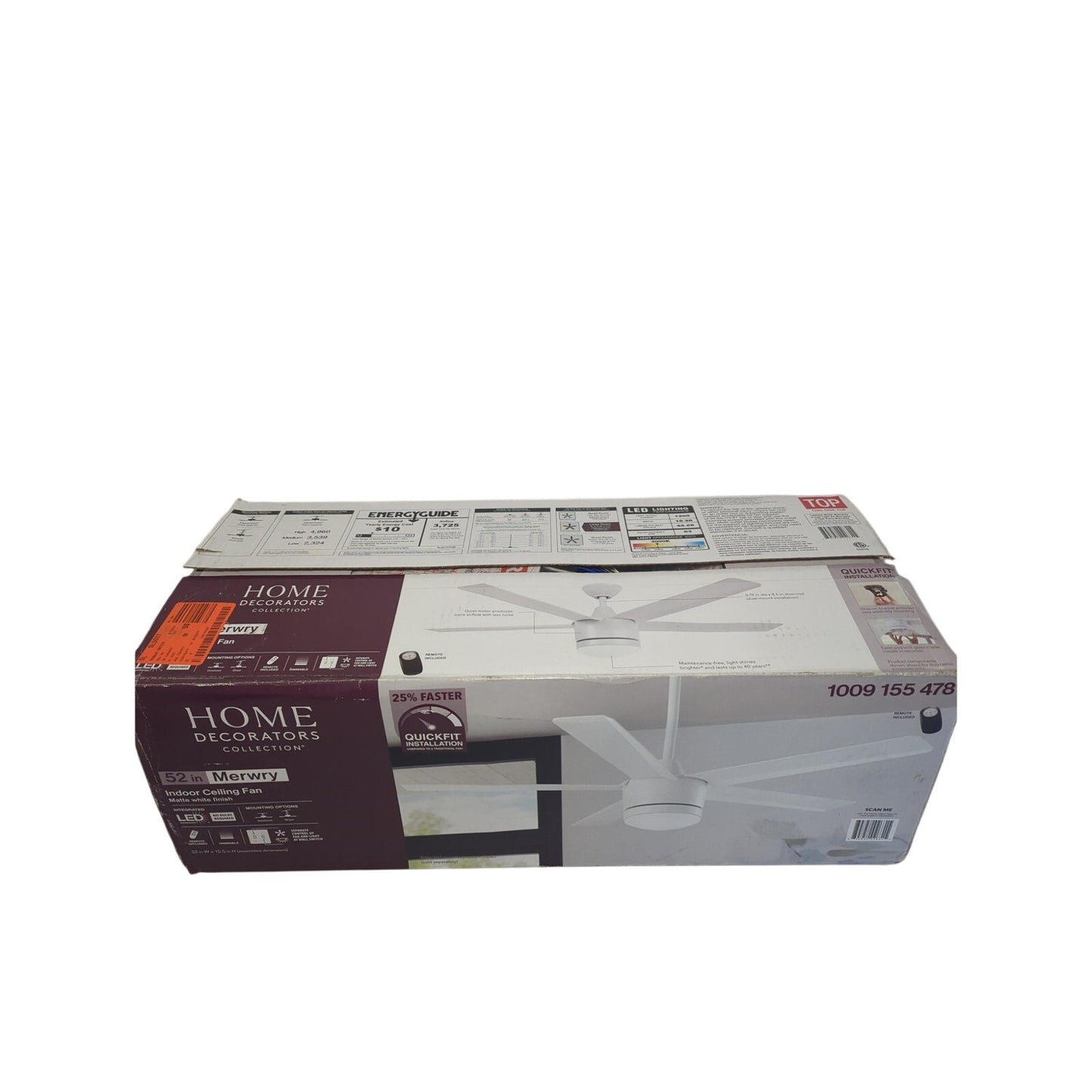 Home Decorators Collection Merwry 52'' Ceiling Fan White