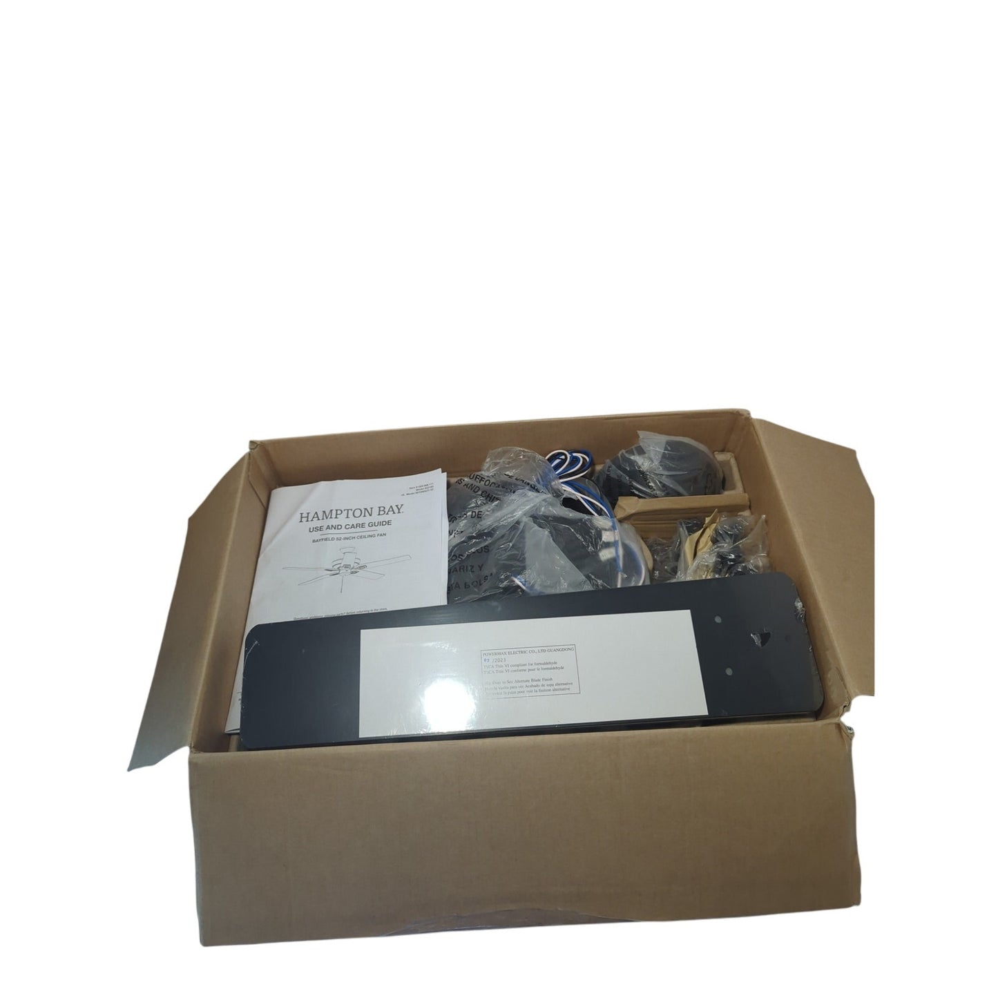 Hampton Bay 52 in Indoor Ceiling Fan Bayfield Matte Black