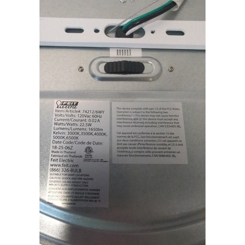 15 Inch White Round Flat Panel Down light