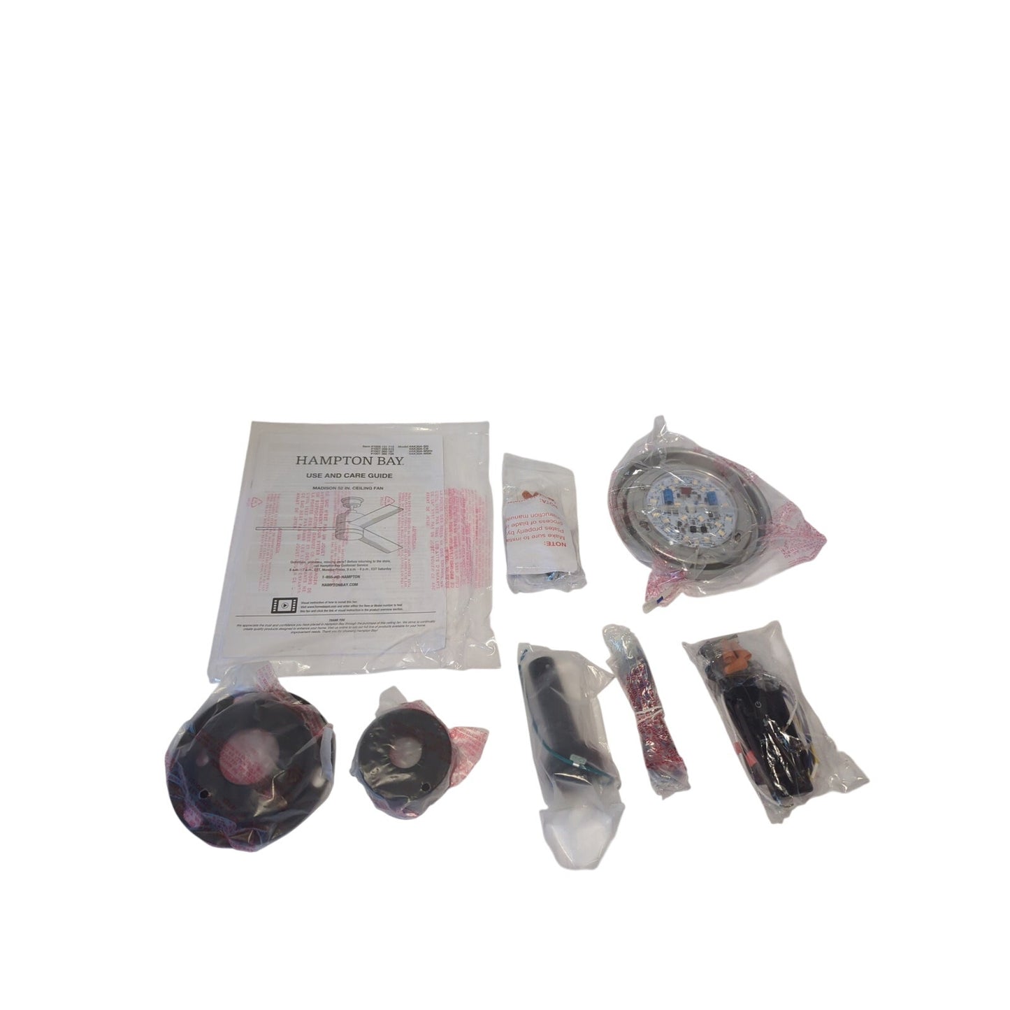 Hampton Bay 52 in Madison Indoor Ceiling Fan Matte Black Frosted Opal Glass Shade