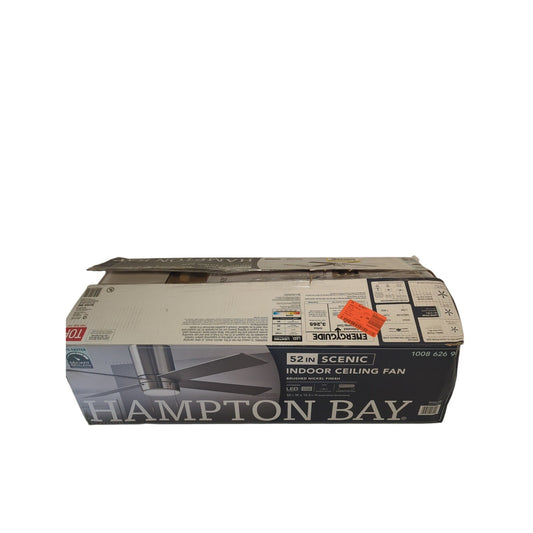 Hampton Bay 52 in Indoor Ceiling Fan Scenic Brushed Nickle Finish