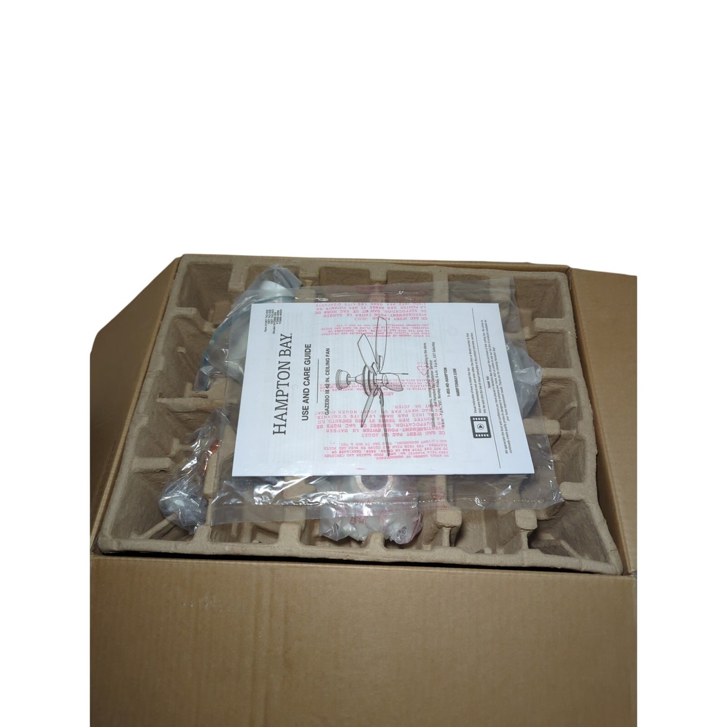 Hampton Bay 42in Ceiling Fan Matte White Gazebo III