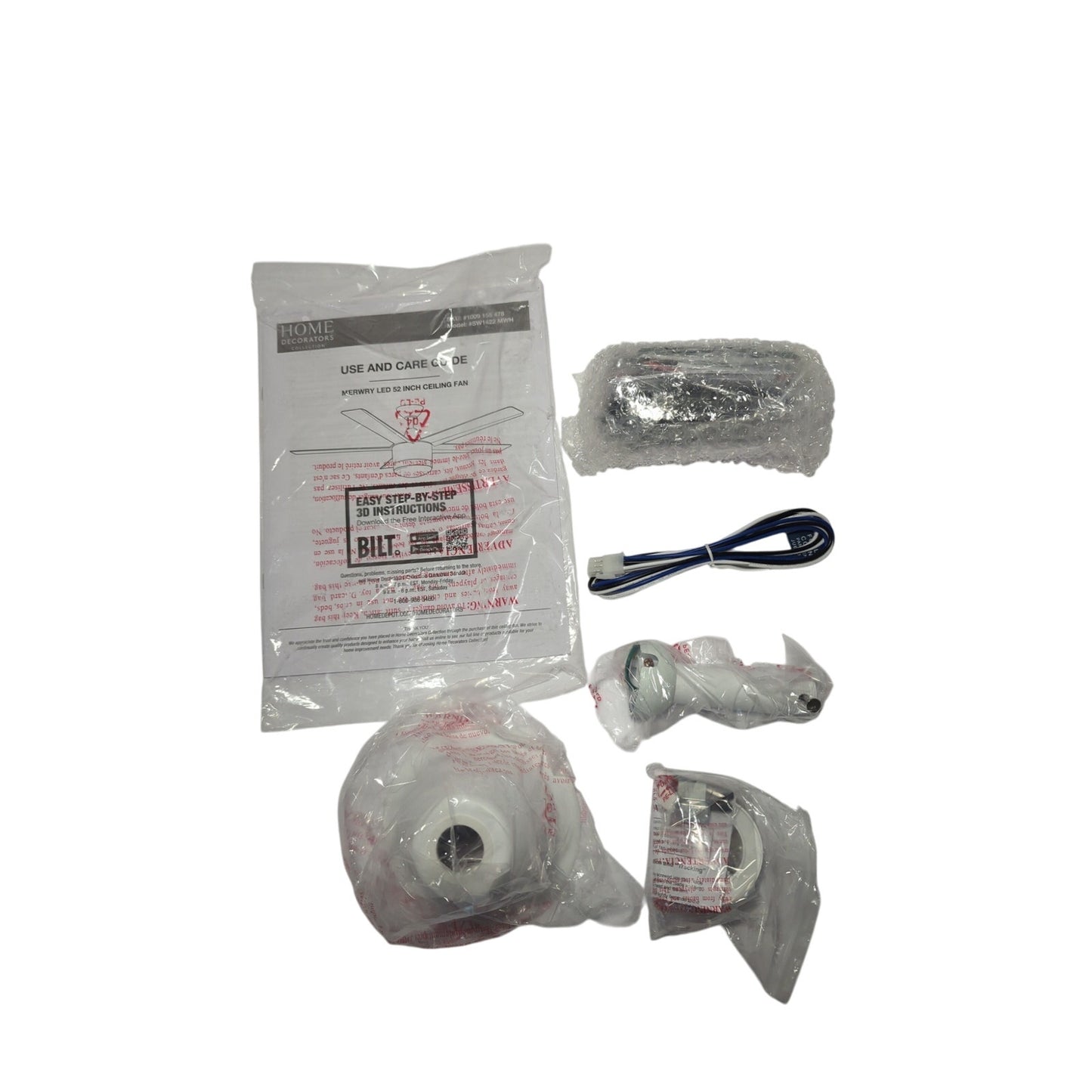 Home Decorators Collection Merwry 52'' Ceiling Fan White