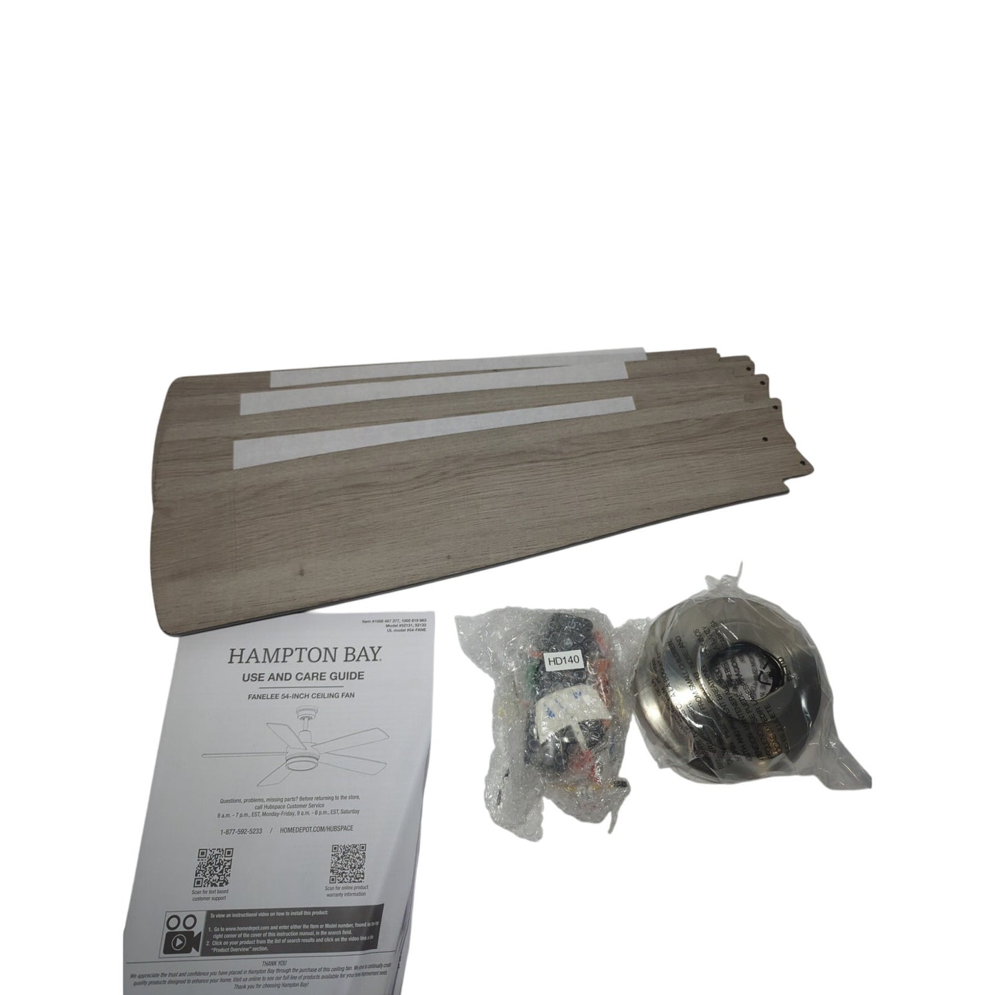 Hampton Bay Smart Indoor Ceiling Fan Light 52'' Fanelee