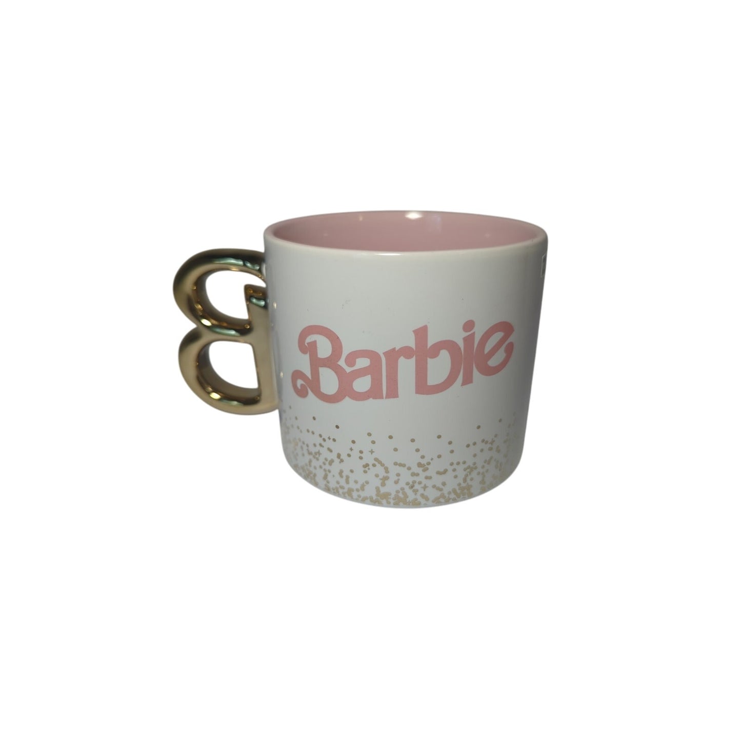 Barbie Mattel Zac Designs Ceramic White Mug With Gold Sparkles
