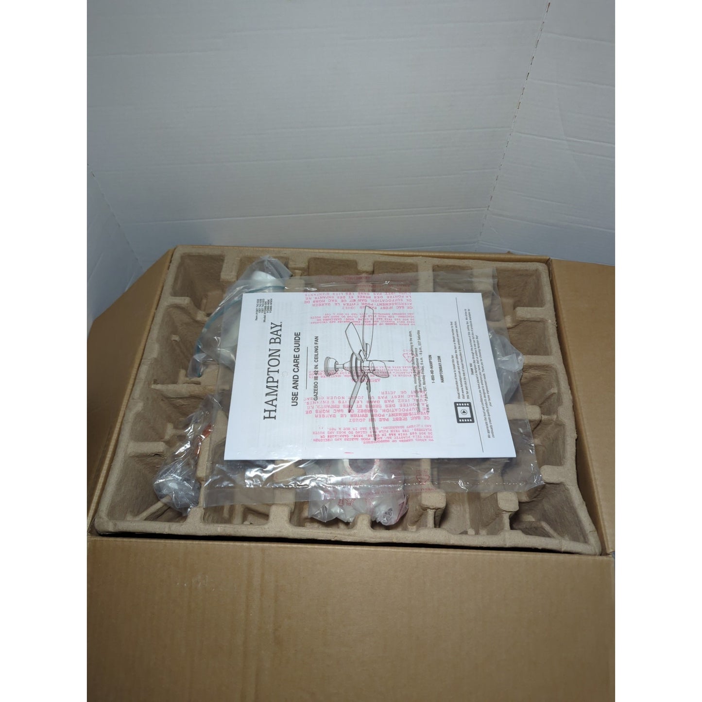 Hampton Bay 42in Ceiling Fan Matte White Gazebo III
