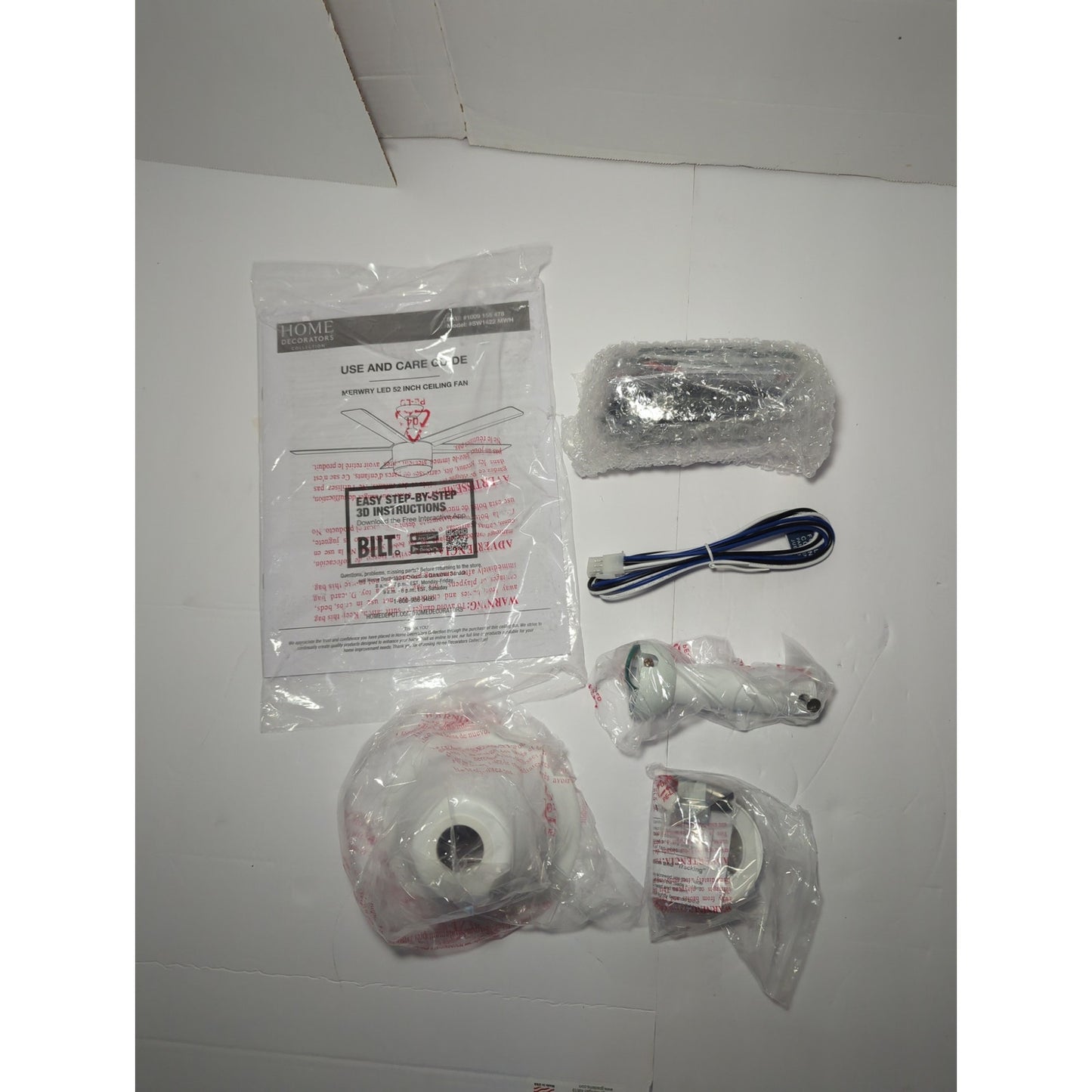 Home Decorators Collection Merwry 52'' Ceiling Fan White