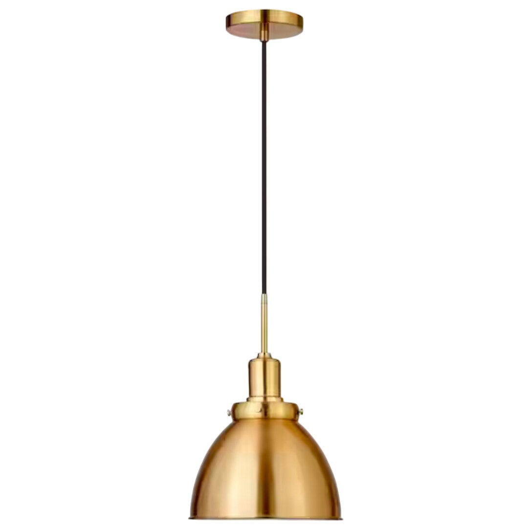 Madison 1-Light Brass Pendant with Metal Shade