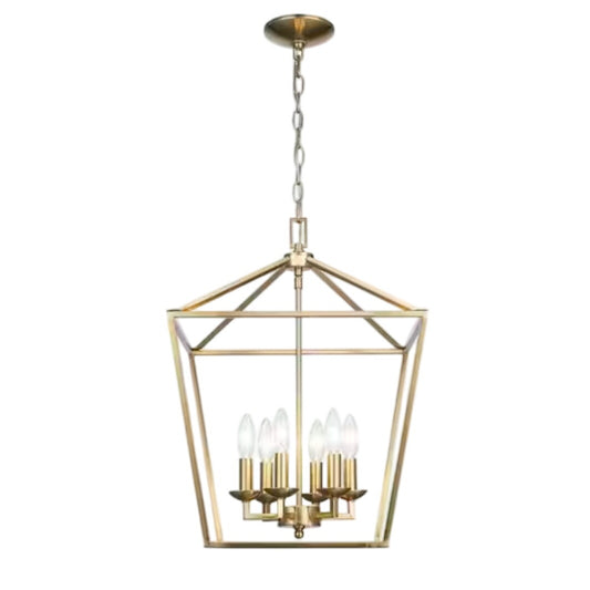 Home Decorators Weyburn 6 Light Farmhouse Gold Chandelier
