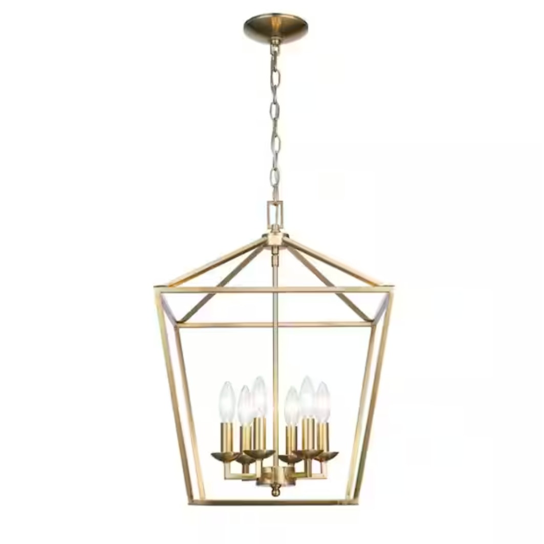 Home Decorators Weyburn 6 Light Farmhouse Gold Chandelier
