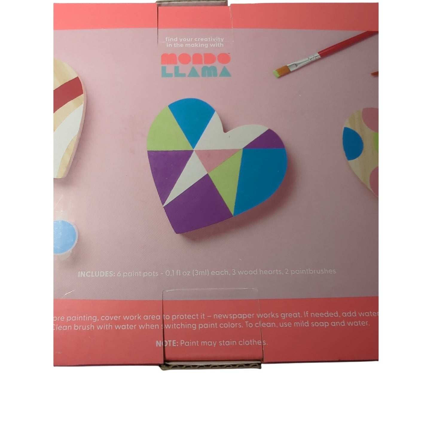 Mondo Llama Paint-Your-Own Wooden Hearts Kit