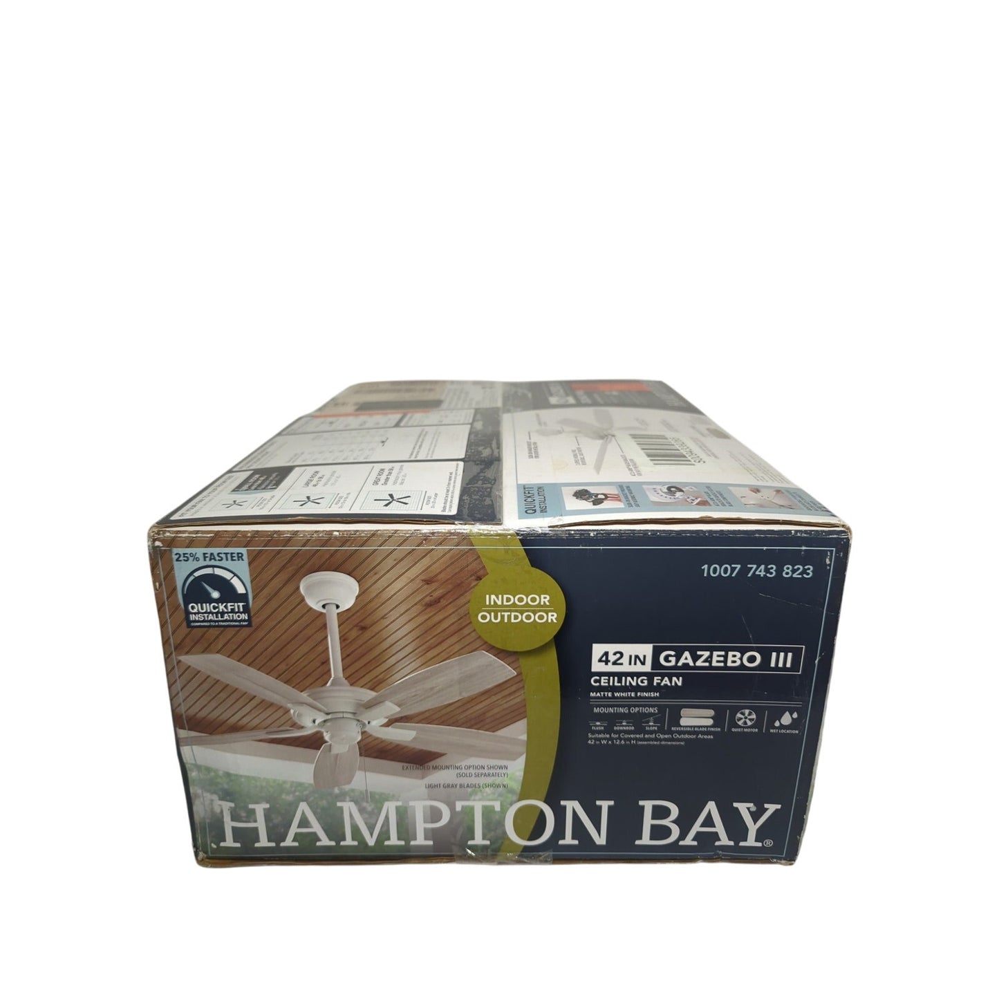 Hampton Bay 42in Ceiling Fan Matte White Gazebo III