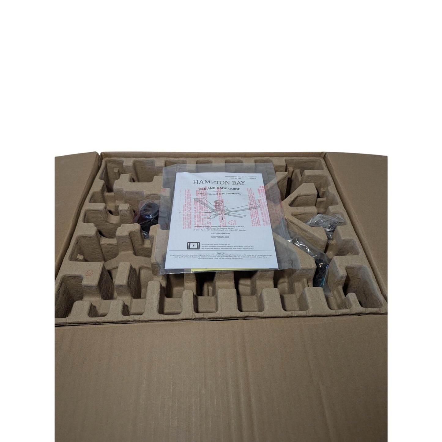 Hampton Bay 52 in Indoor Outdoor Ceiling Fan Barrow Island Black