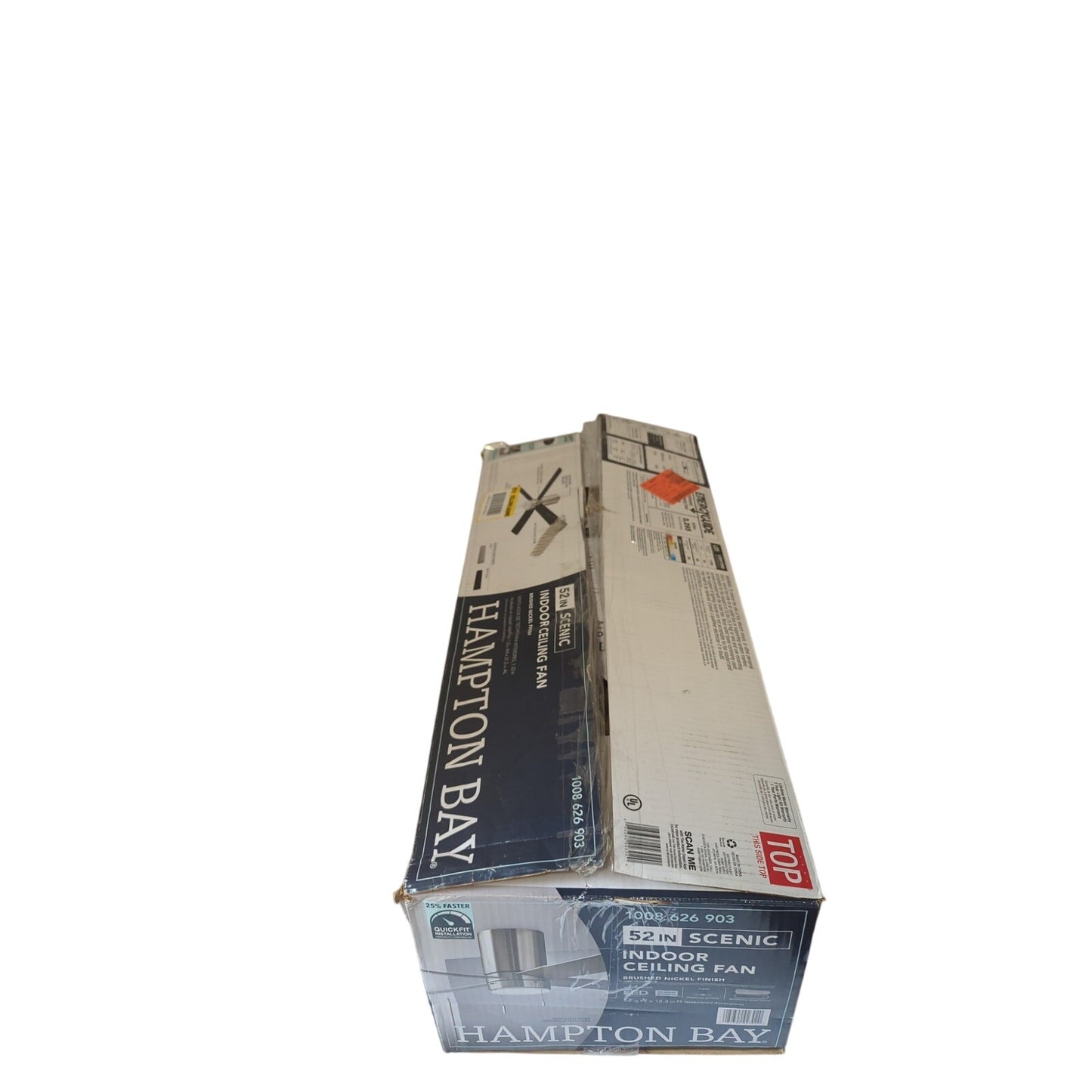 Hampton Bay 52 in Indoor Ceiling Fan Scenic Brushed Nickle Finish