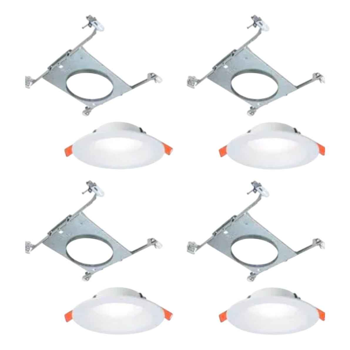 Halo 6 in Adjustable CCT Canless LED Recessed Light Kit New Construction Indoor Outdoor 4 pack