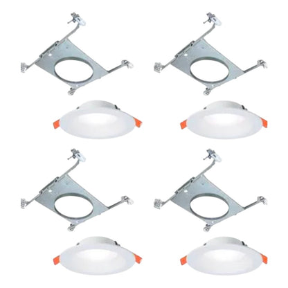 Halo 6 in Adjustable CCT Canless LED Recessed Light Kit New Construction Indoor Outdoor 4 pack