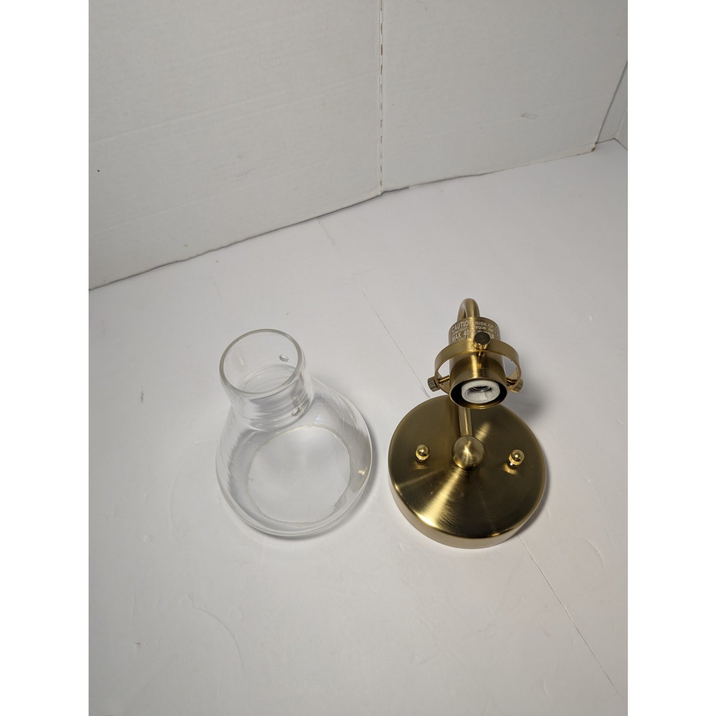 Brass Finished Down Turned Rustic Teardrop Clear Light Fixture