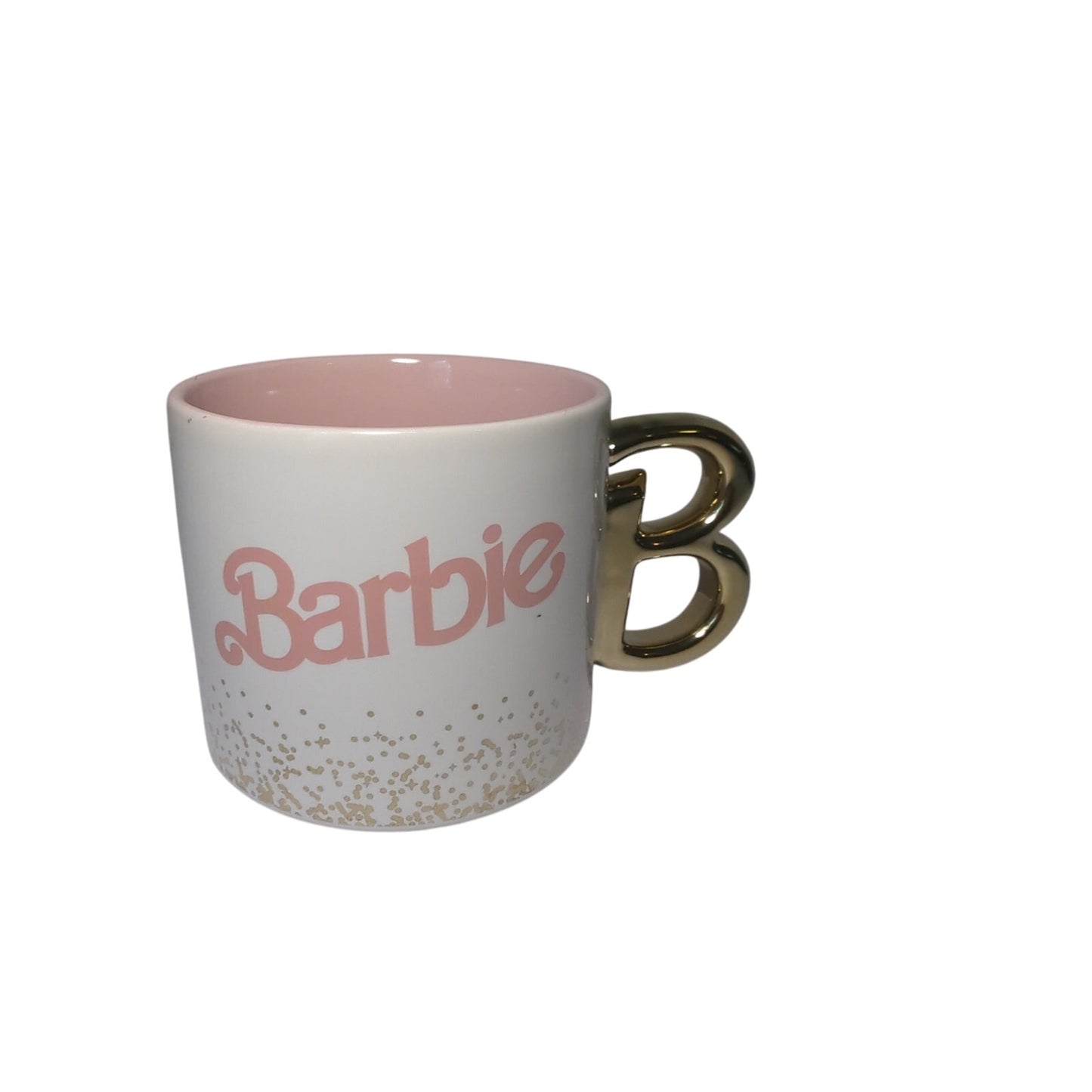 Barbie Mattel Zac Designs Ceramic White Mug With Gold Sparkles