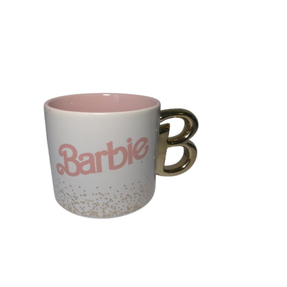 Barbie Mattel Zac Designs Ceramic White Mug With Gold Sparkles