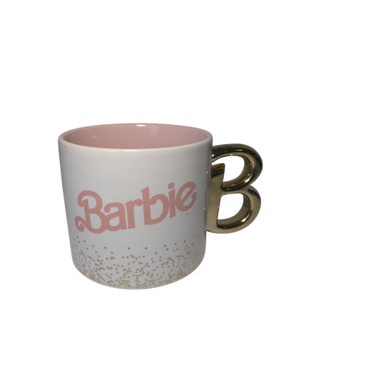 Barbie Mattel Zac Designs Ceramic White Mug With Gold Sparkles