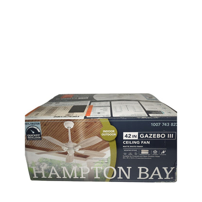 Hampton Bay 42in Ceiling Fan Matte White Gazebo III