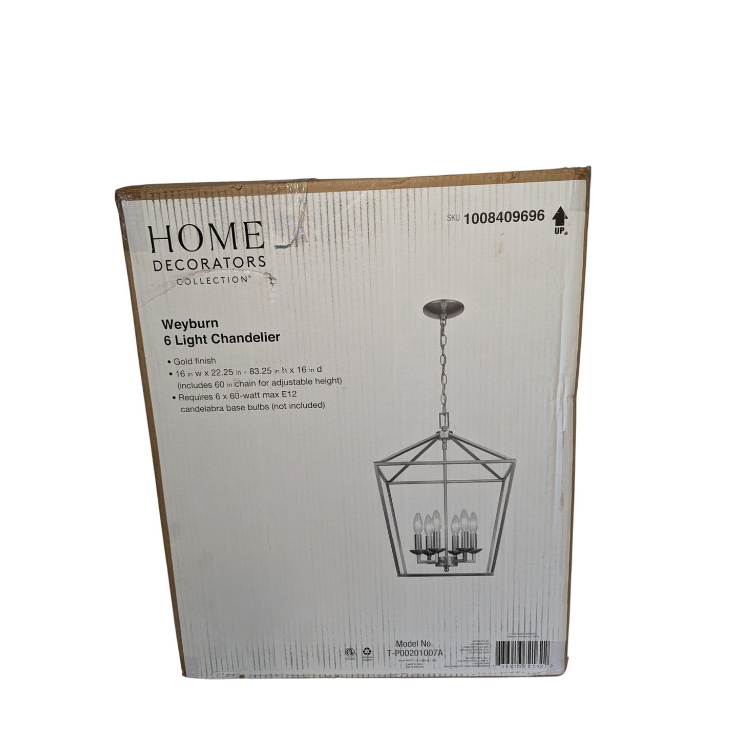 Home Decorators Weyburn 6 Light Farmhouse Gold Chandelier