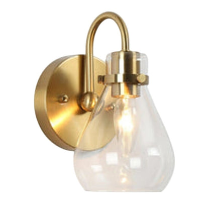 Brass Finished Down Turned Rustic Teardrop Clear Light Fixture