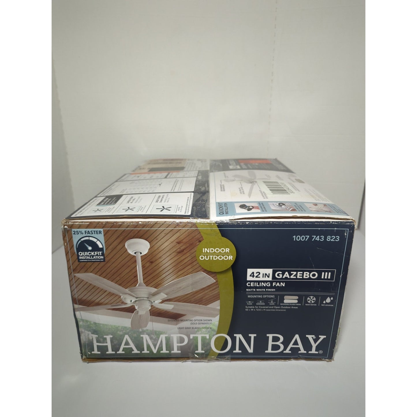 Hampton Bay 42in Ceiling Fan Matte White Gazebo III