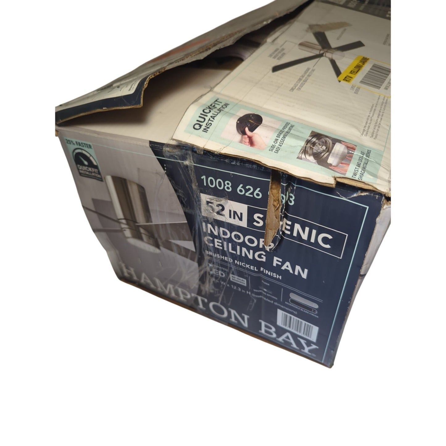 Hampton Bay 52 in Indoor Ceiling Fan Scenic Brushed Nickle Finish