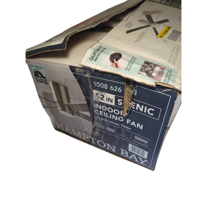 Hampton Bay 52 in Indoor Ceiling Fan Scenic Brushed Nickle Finish