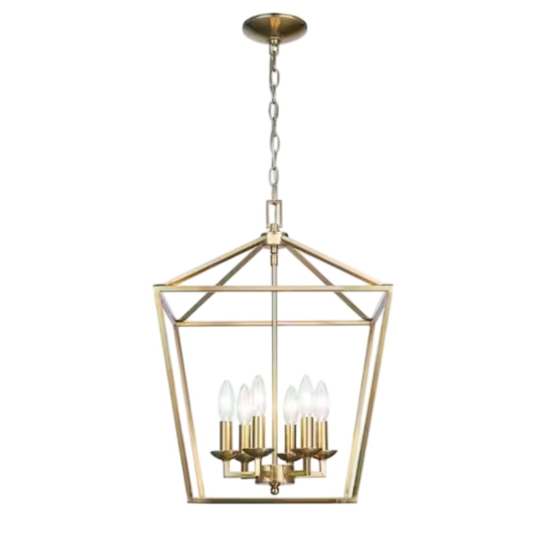 Home Decorators Weyburn 6 Light Farmhouse Gold Chandelier