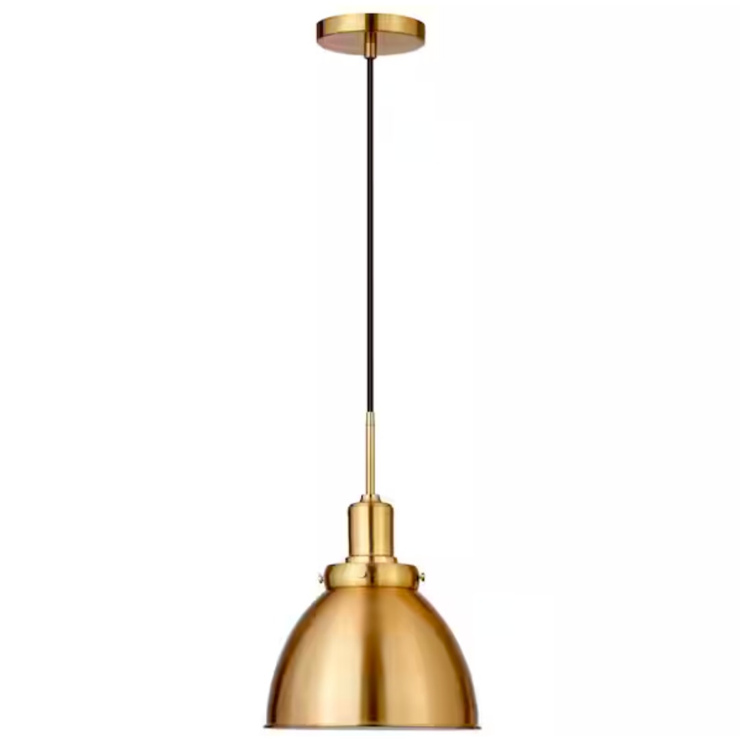 Madison 1-Light Brass Pendant with Metal Shade