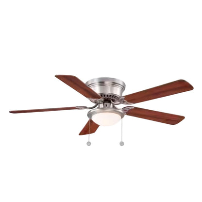 Hugger 52 in Indoor LED Ceiling Fan Brushed Nickel Frosted Opal