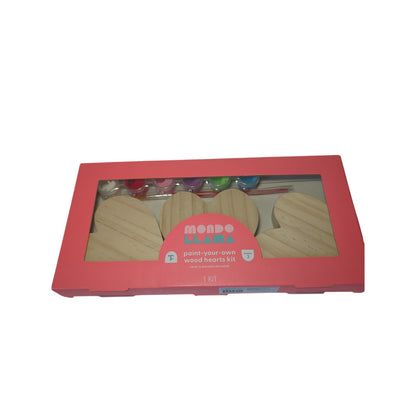 Mondo Llama Paint-Your-Own Wooden Hearts Kit