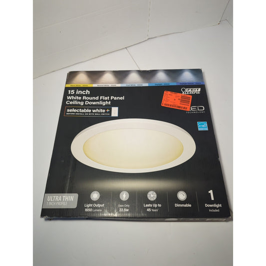 15 Inch White Round Flat Panel Down light