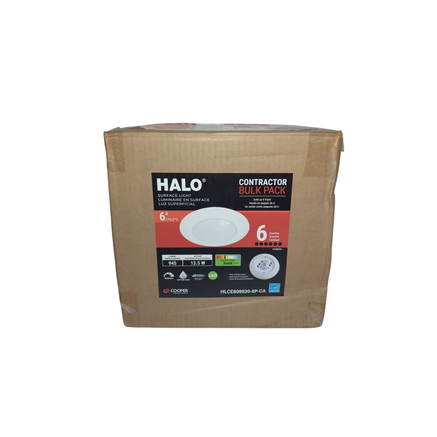 Halo Surface Light Contractor Bulk Pack 6'' 6 Count