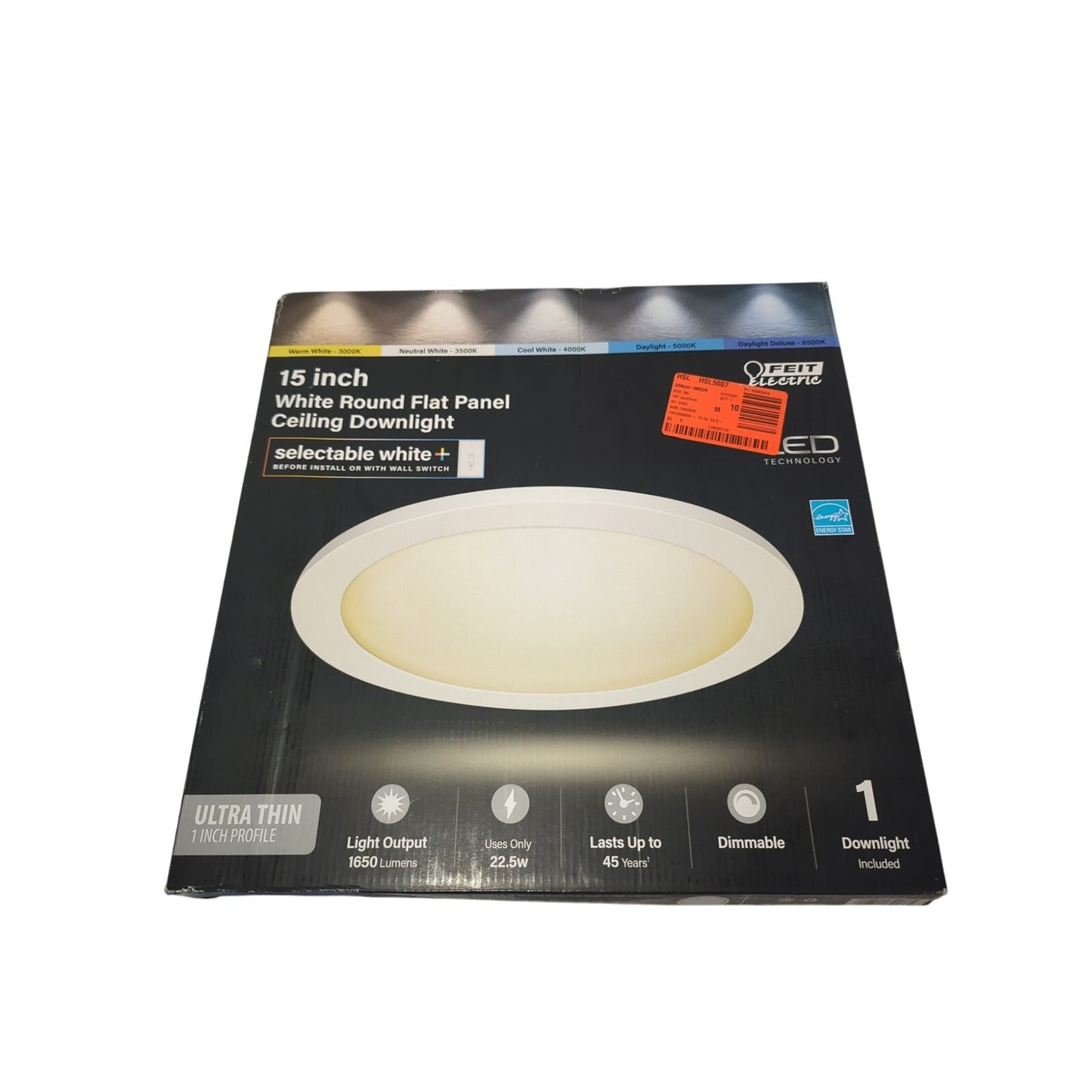 15 Inch White Round Flat Panel Down light