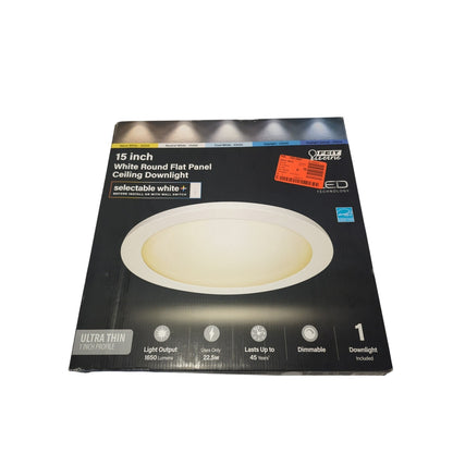 15 Inch White Round Flat Panel Down light