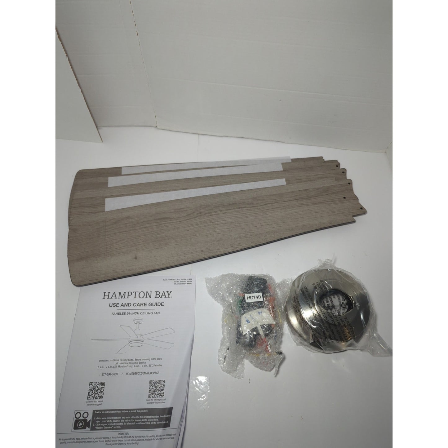 Hampton Bay Smart Indoor Ceiling Fan Light 52'' Fanelee